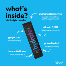 Load image into Gallery viewer, bback hydrate berry recovery boost (1 box) + 1 free bback box